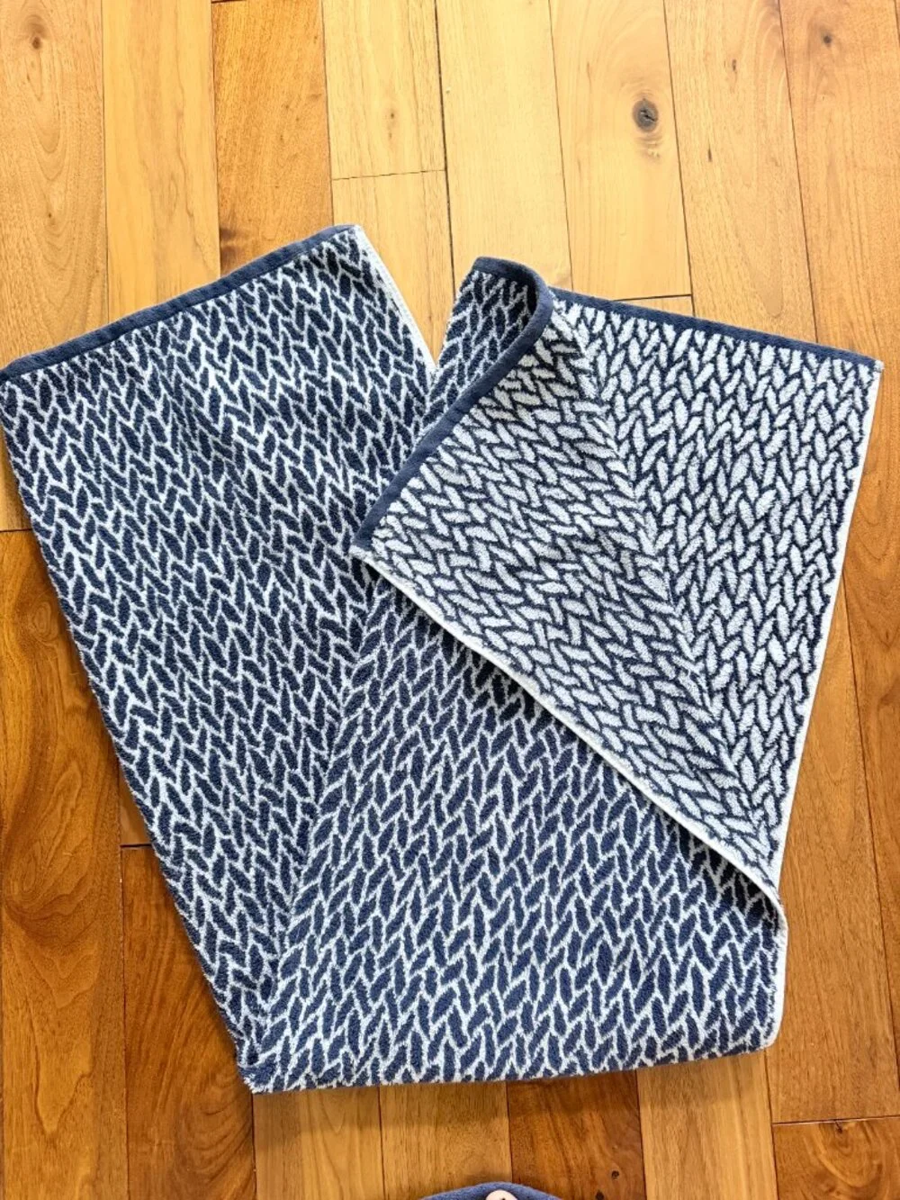 Set of 2 Lauren Ralph Lauren Sanders Basketweave Bath Towels Antimicrobial